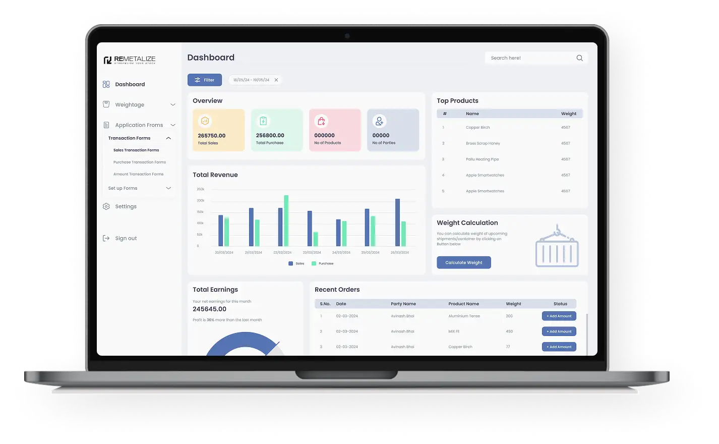 Metal Scrap Management Software